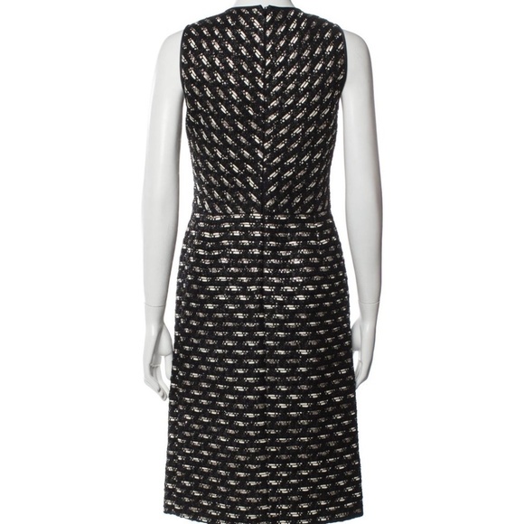 Giambattista Valli Metallic Stripe Tweed Knee-Length Dress 44 - Picture 3 of 15